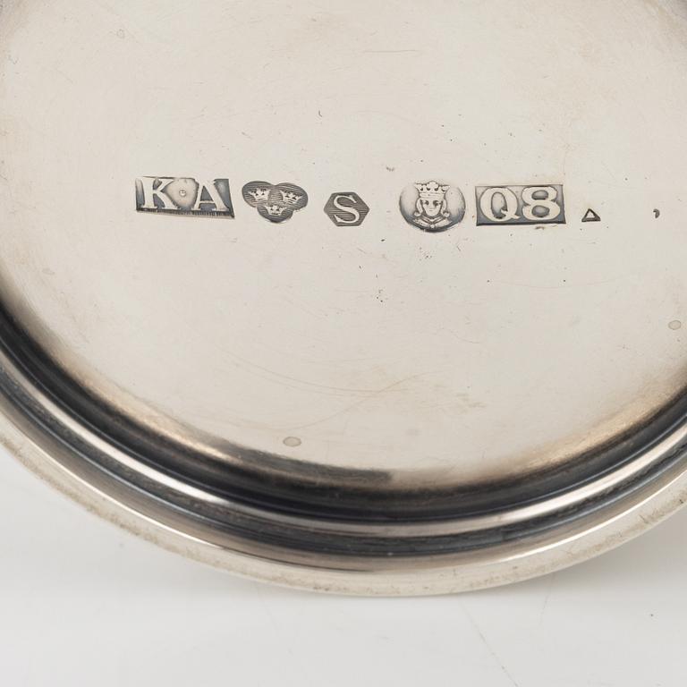 A Swedish silver Bowl, Dish, Beaker and Lided Box.