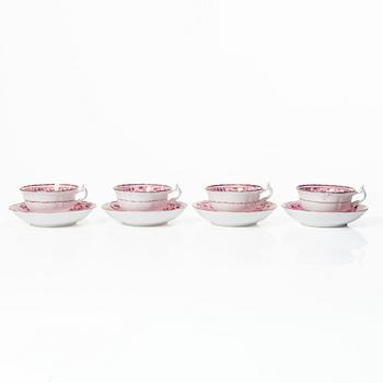 Twelve cups and saucers, England, 19th century.