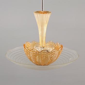 TAKLAMPA, Orrefors, 1900-talets andra hälft. Höjd ca 60 cm.