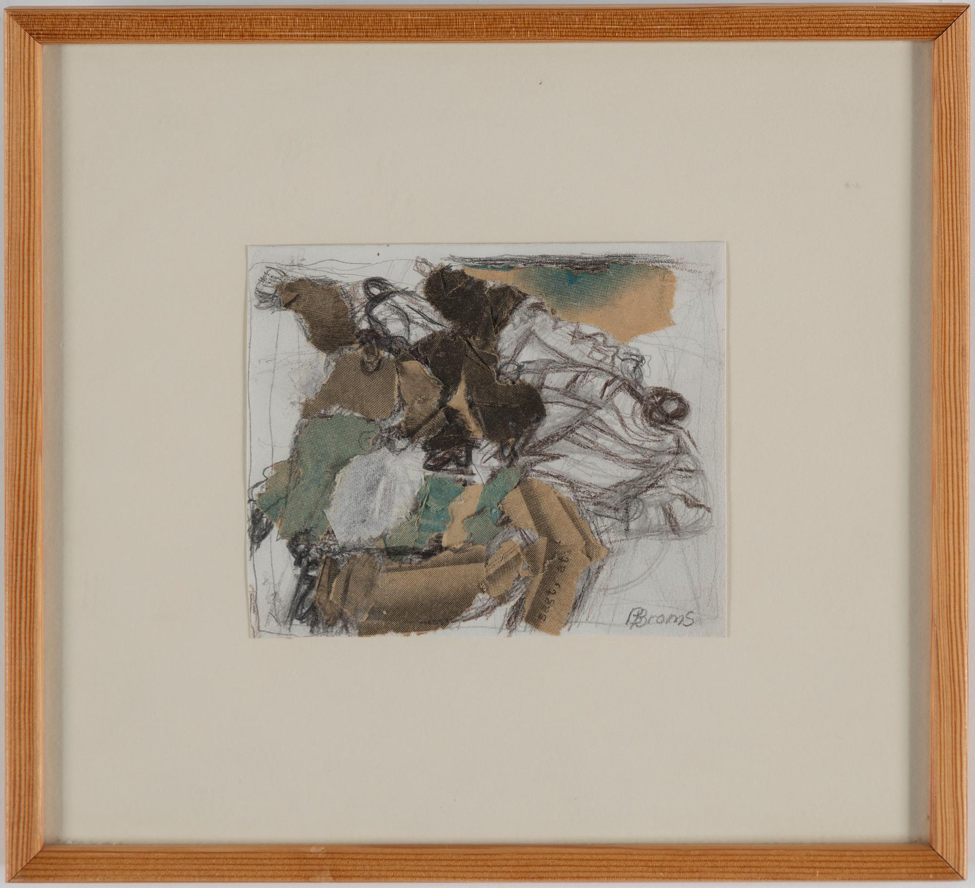 BIRGIT BROMS, collage on paper, signed.