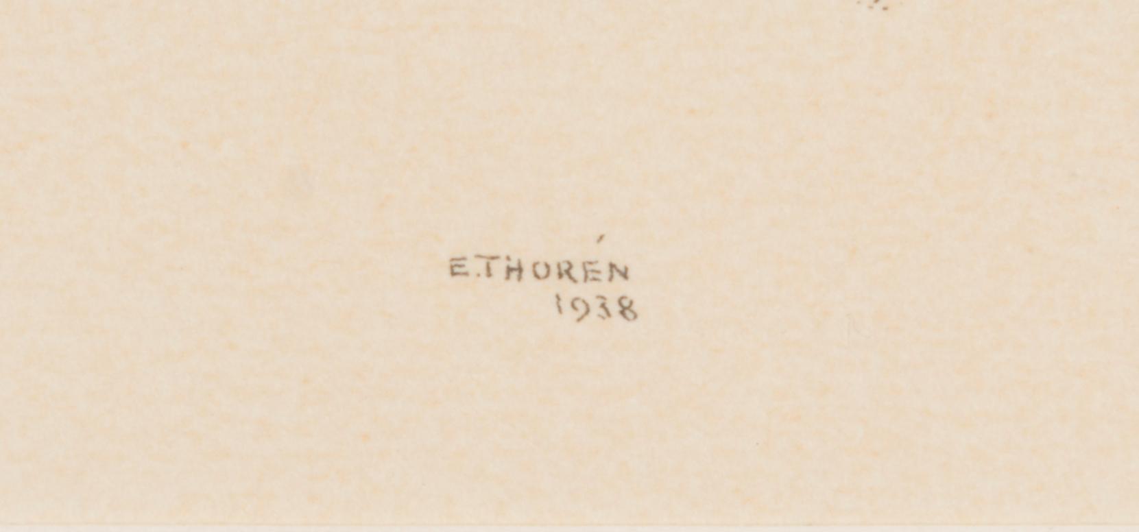 ESAIAS THORÉN, 3 kpl, litografeja, signeerattu ja päivätty E. Thorén 1935-38.