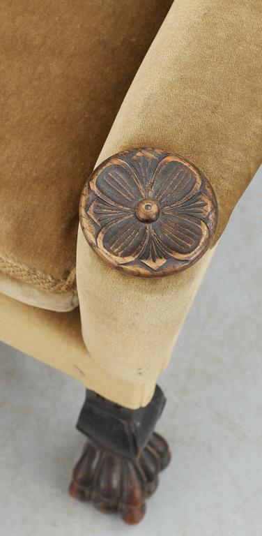 ÖRONLAPPSFÅTÖLJER, ett par, Lindskog, 1920-tal.