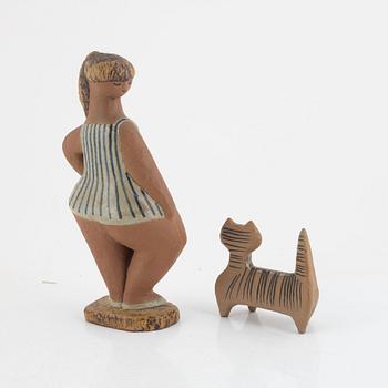 Lisa Larson, figuriner, 2 st, stengods, Gustavsberg.