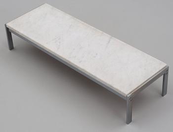 A Poul Kjaerholm marble and steel table, Fritz Hansen, Denmark 1990.