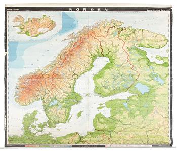 SKOLKARTA, Norden, 1950-tal.