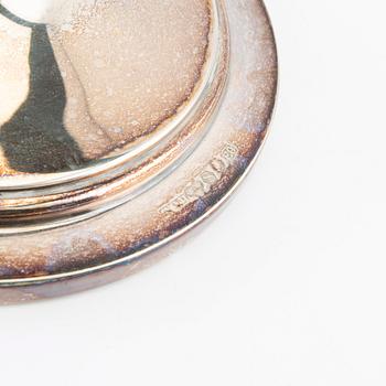 CG Hallberg candlesticks a pair silver Stockholm 1955.