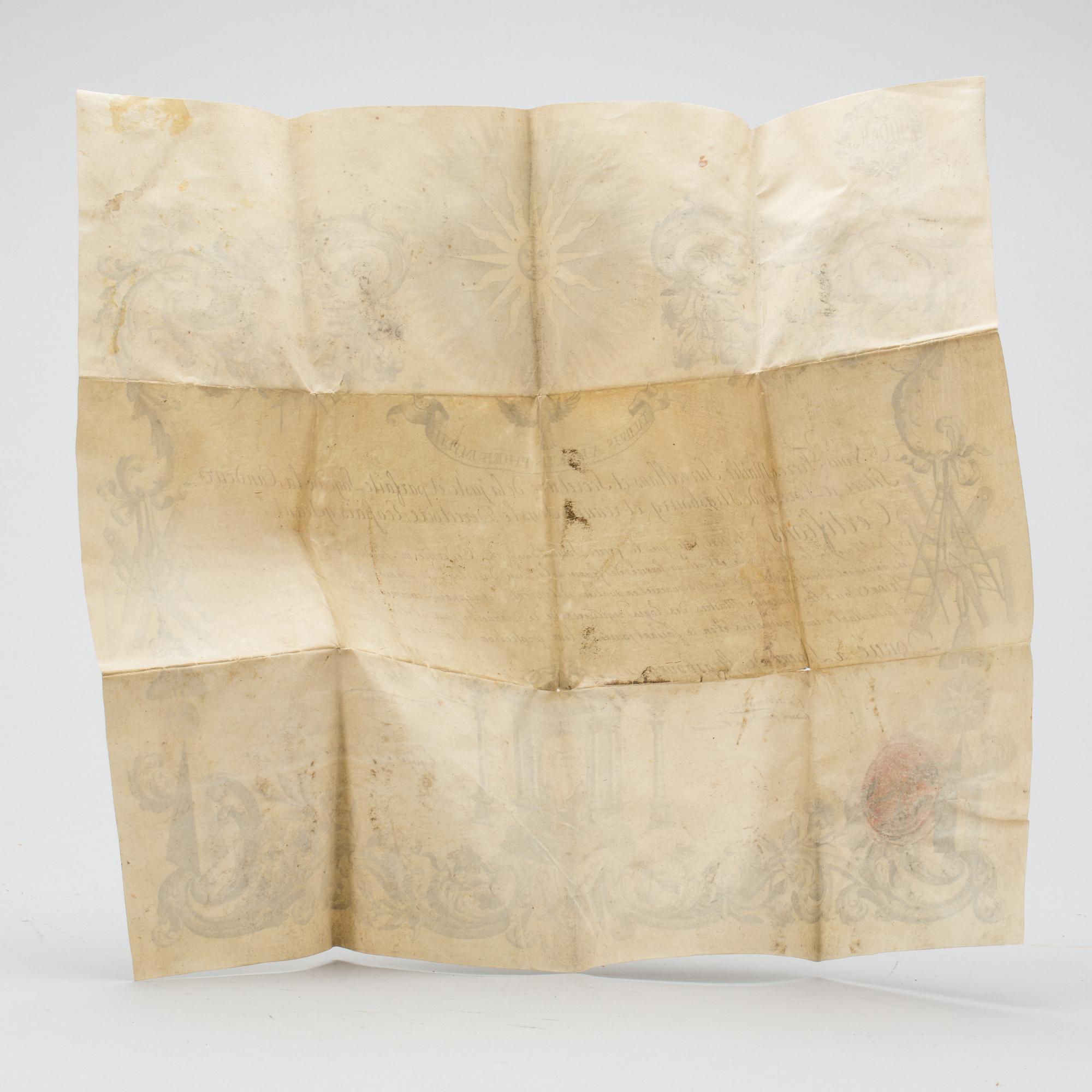 DOKUMENT, Frimurarorden, 1700-tal.