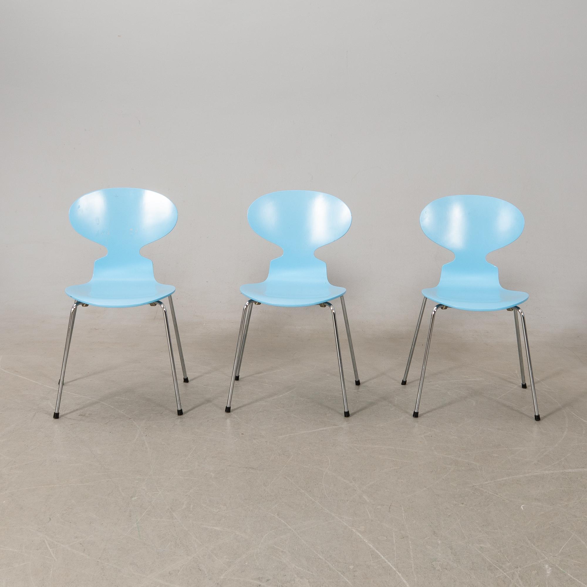 Arne Jacobsen, chairs 6 pcs, "Ant", Fritz Hansen, 1993.