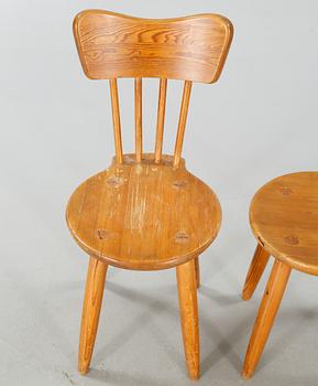 1940s six chairs by Torsten Claesson, Steneby.