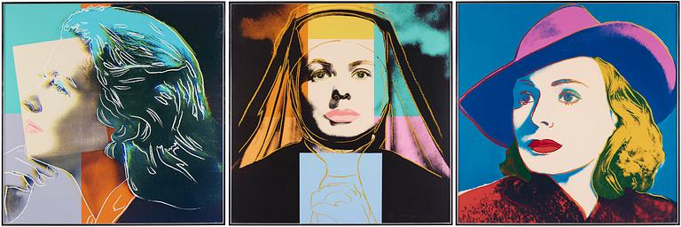 Andy Warhol, "Three portraits of Ingrid Bergman by Andy Warhol".