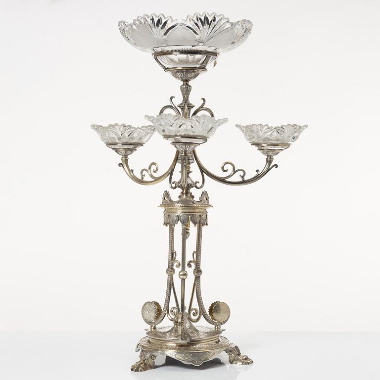 Bordsuppsats, nysilver, Elkington & Co, England, 1862.