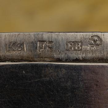 Dosa, guld, samt dosor, 4 st, silver. 1800-1900-tal.