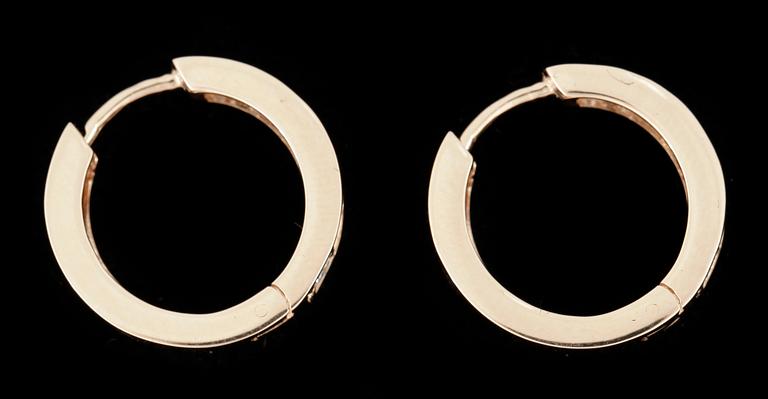 ÖRHÄNGEN, ett par, 14k roséguld med diamanter tot 0,63ct. Vikt ca 3,97 gram.
