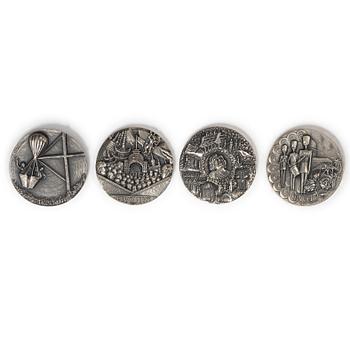 Tivolimedaljen, 4 st, Sterling silver, Anders Nyborg, 1976-1979. Danmark.
