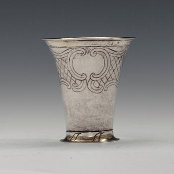 BÄGARE, silver, Gustaf Grönfelt, Borgå 1797. Höjd 8,5 cm.