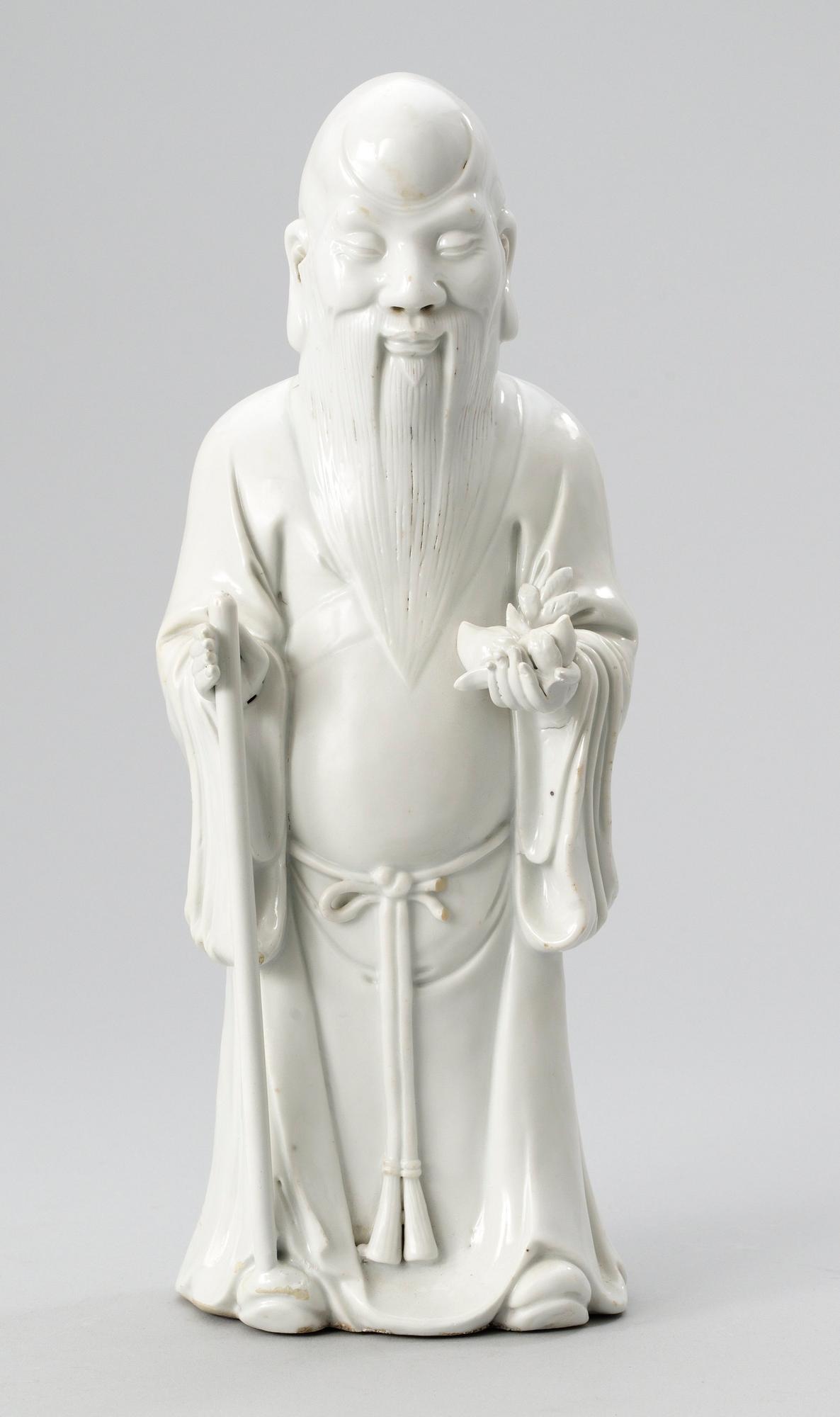 FIGURIN, porslin,  blanc de chine. Qing dynastin.