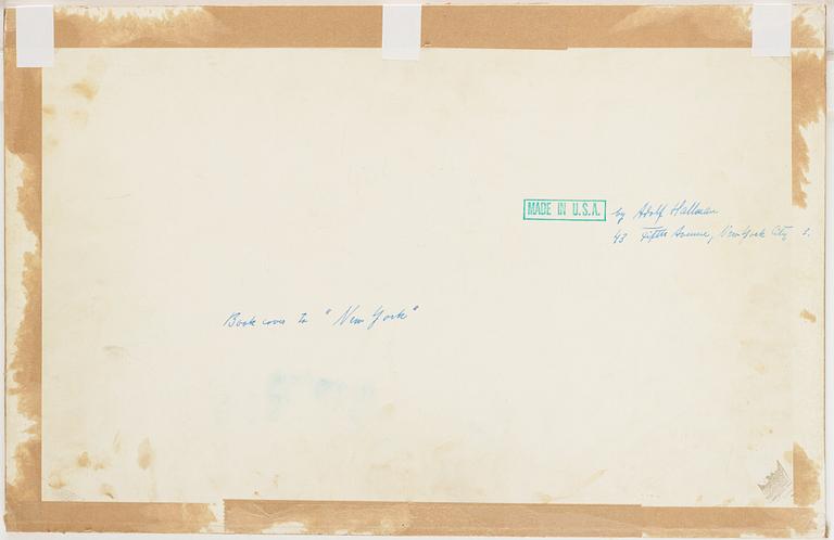 Adolf Hallman, mixed media on paper panel, signed.