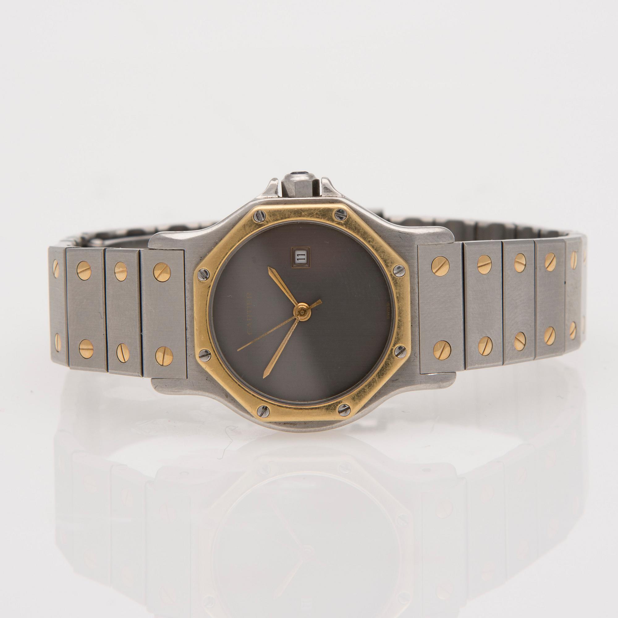 ARMBANDSUR, Cartier Santos Galbee, stål / guld.