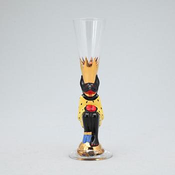 SNAPSGLAS, glas, 4 st, "Nobel" Gunnar Cyrén, Orrefors. 1900-tal.
