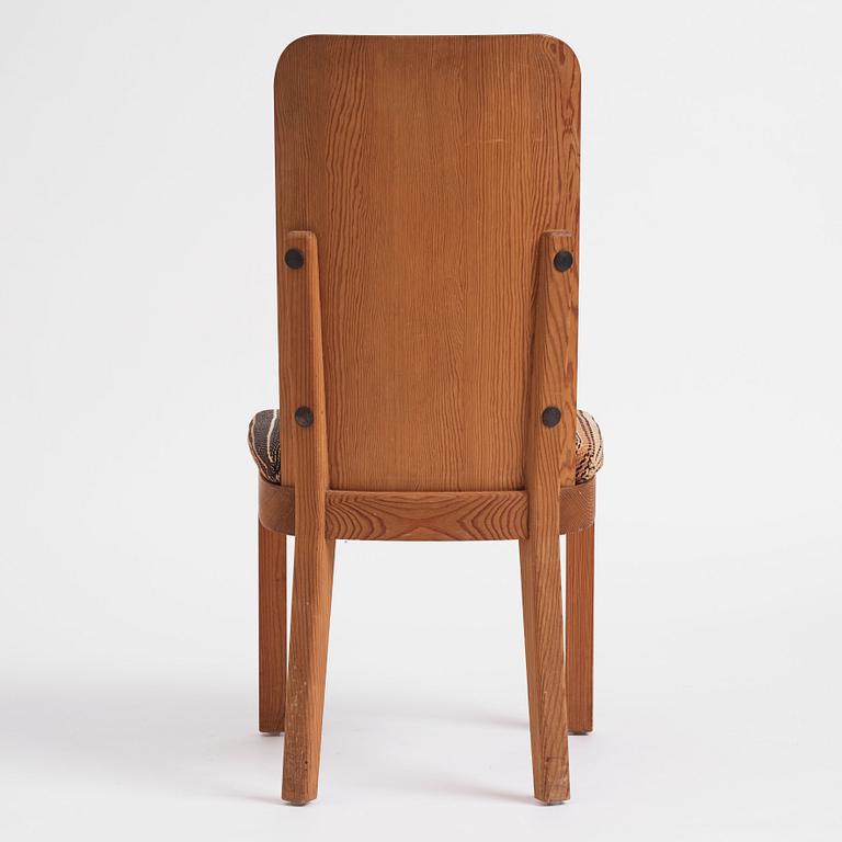 Axel Einar Hjorth, a stained pine 'Lovö' chair, Nordiska Kompaniet, Sweden 1930s.