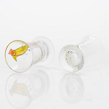 Tapio Wirkkala, a 'Cuban serenade' bottle and schnapps glasses, 6 pcs. Signed T.W. Iittala -47.