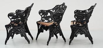 TRÄDGÅRDSSTOLAR, 3 st, 1900-tal.