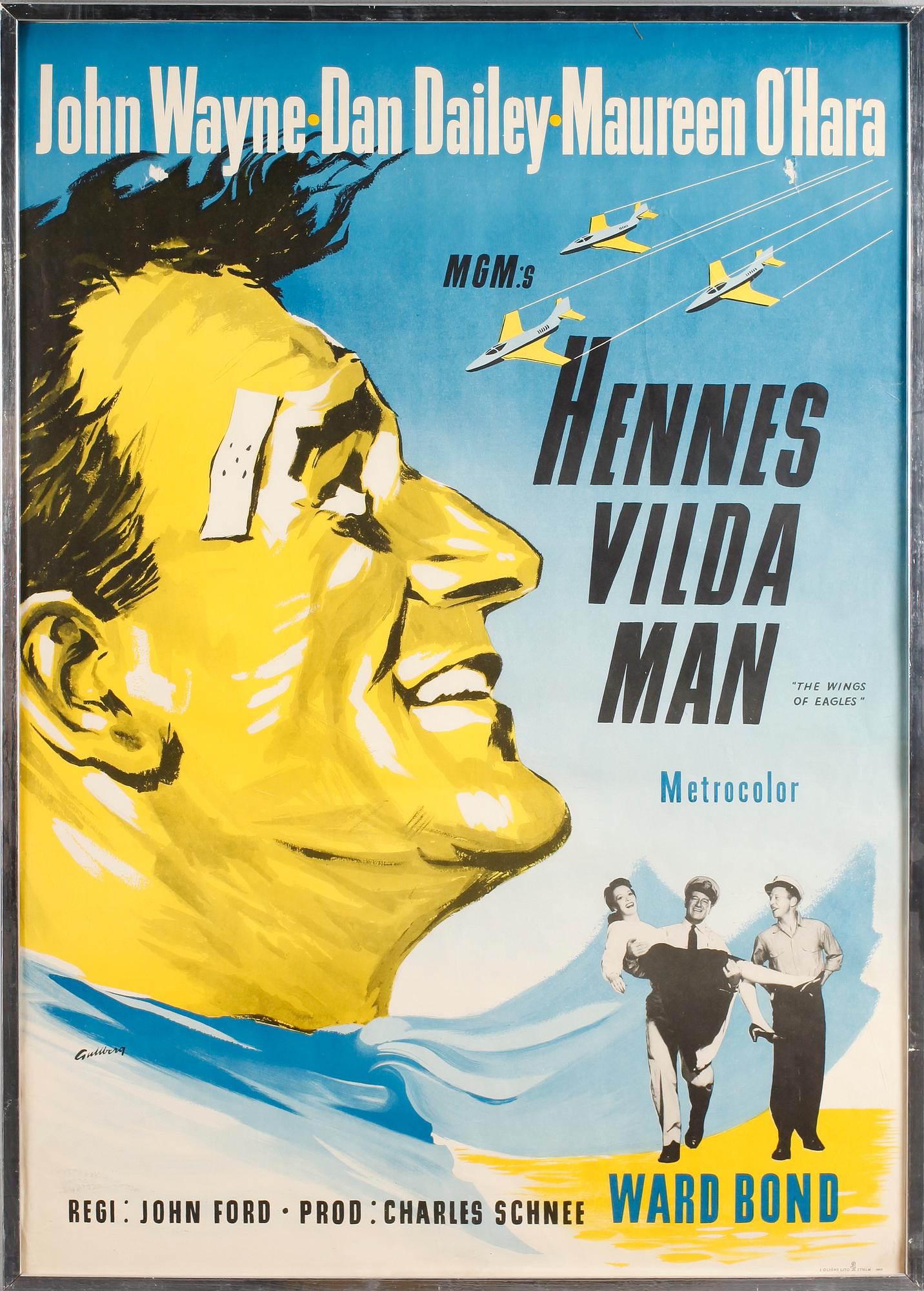 FILMAFFISCH, litografiskt tryck, "Hennes Vilda Man", 1957.