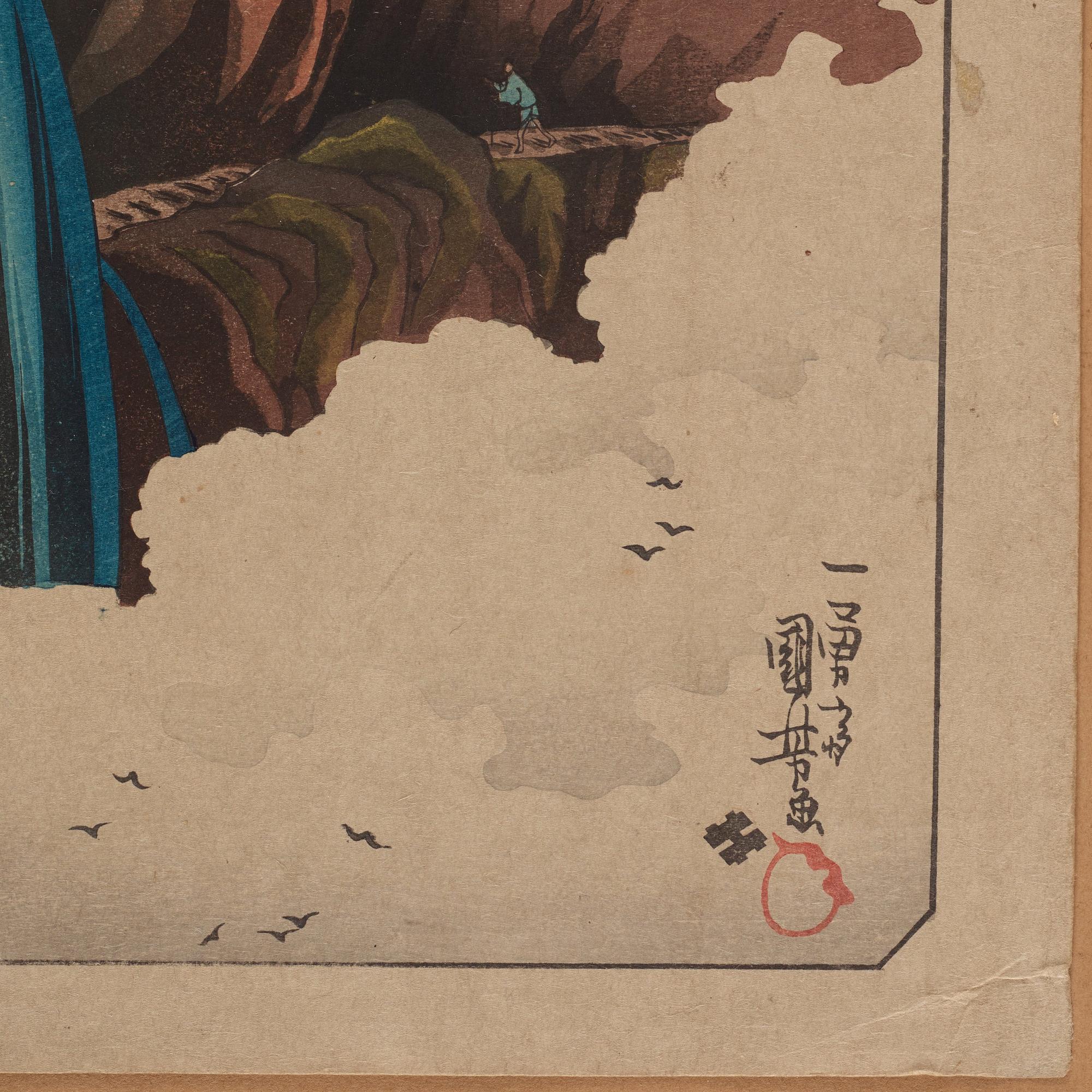 Utagawa Ichiyusai Kuniyoshi (1798-1861), färgträsnitt. Japan, sannolikt 1800-tal.