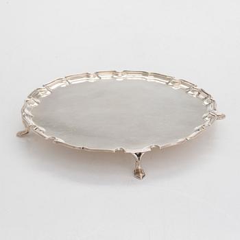 Salver, sterlingsilver, Boodle & Dunthorne, Liverpool, årsstämpel London 1929.