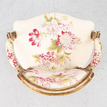 A pair of presumably French Louis XV armchairs, mid 18th century.