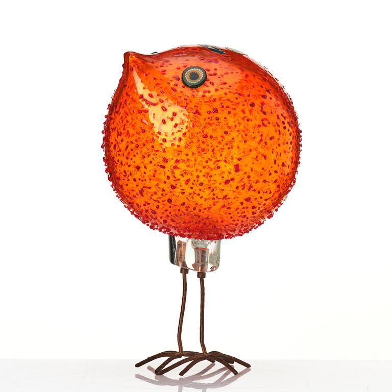 Alessandro Pianon, a 'Pulcino' glass sculpture of a bird, Vistosi, Murano Italy 1960s.