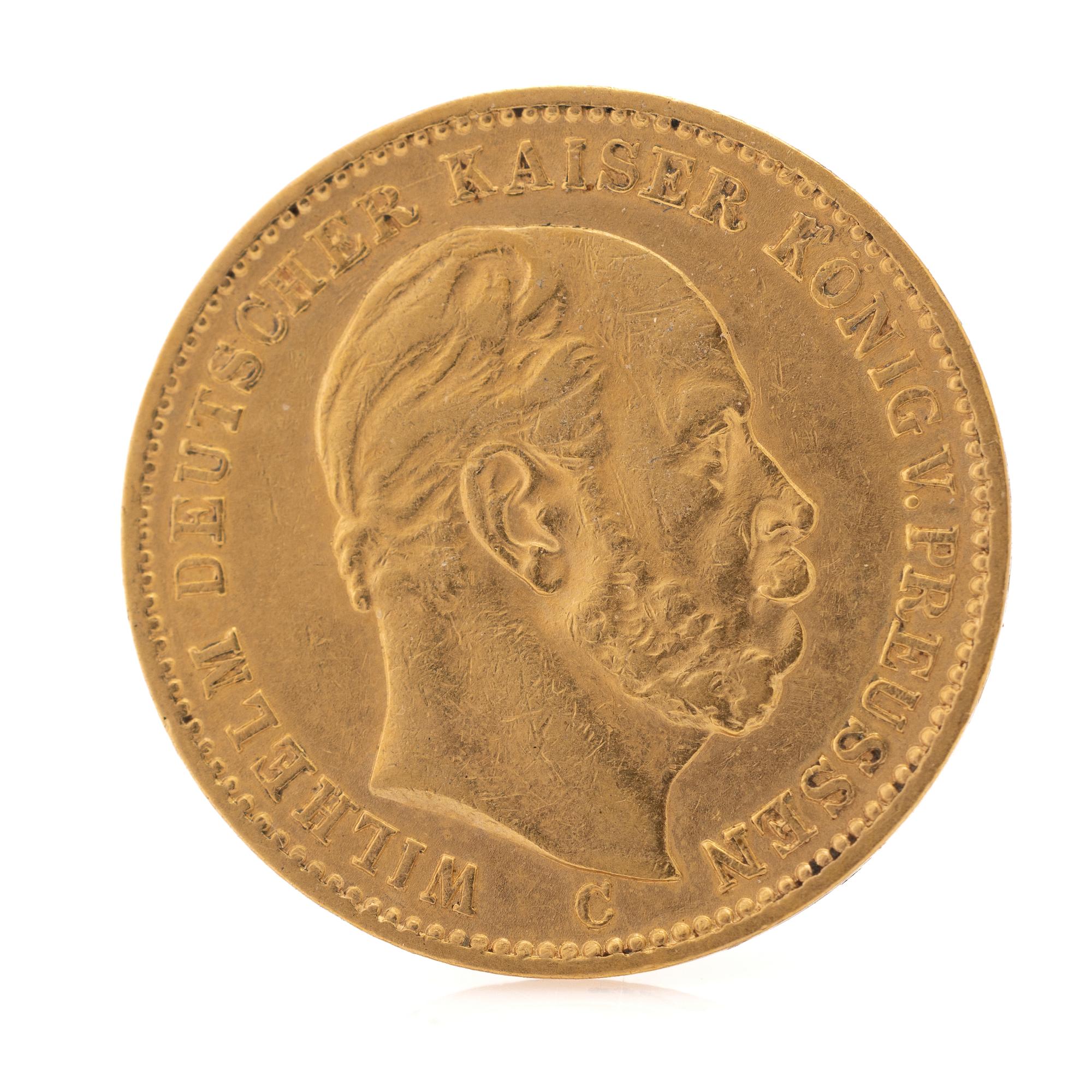 Gold coin Germany, Wilhelm 20 Mark, 1874.