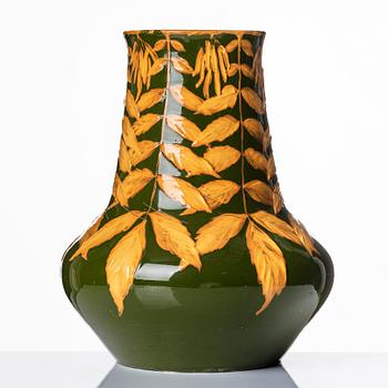 Gunnar G:son Wennerberg, two ceramic Art Nouveau vases, Gustavsberg, Sweden, one dated 1907.