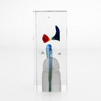 Oiva Toikka, a glass Jubilee Cube, signed and numbered Oiva Toikka Nuutajärvi Notsjö, 58/500 NIB.