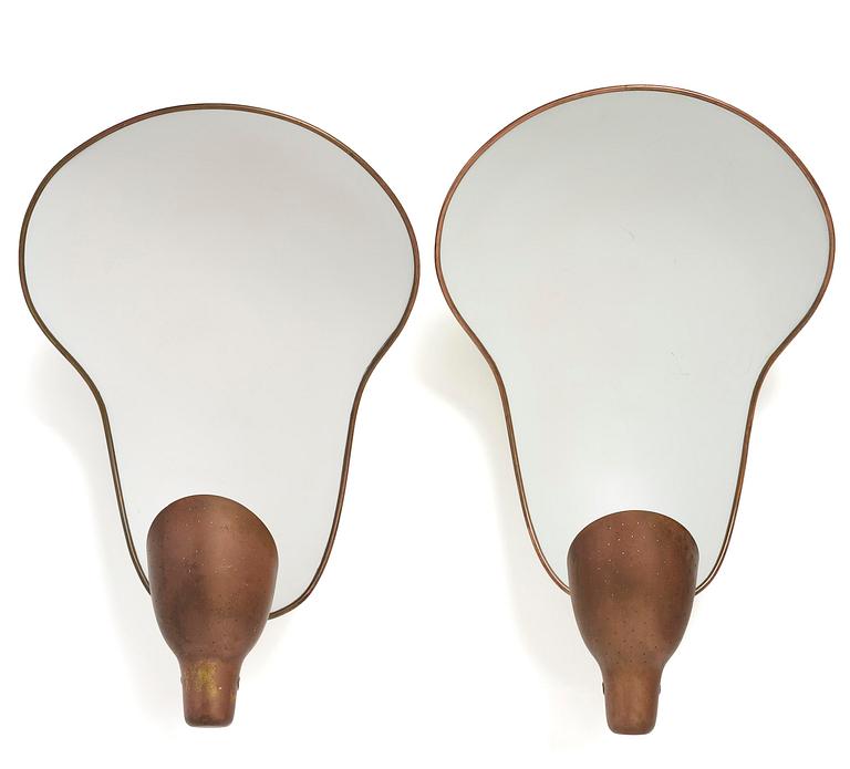 Carl-Axel Acking, a pair of wall lamps model number "5017", Bröderna Malmströms Metallvarufabrik, Malmö, 1940s.