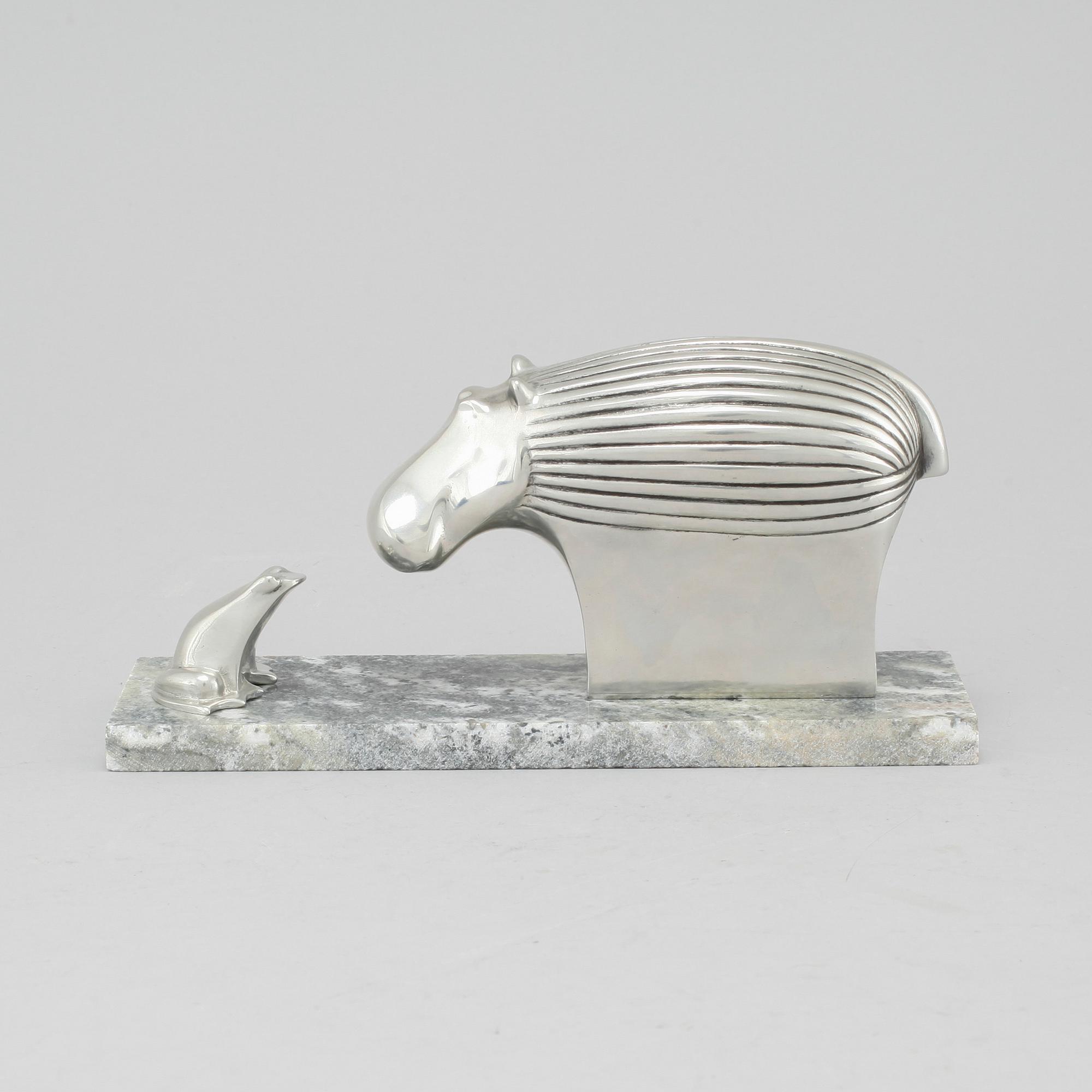 GUNNAR CYRÉN, metal, two sculptures, signed.