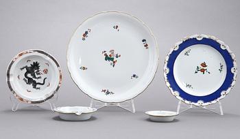PARTI PORSLIN, 5 delar, Meissen, 1900-tal.