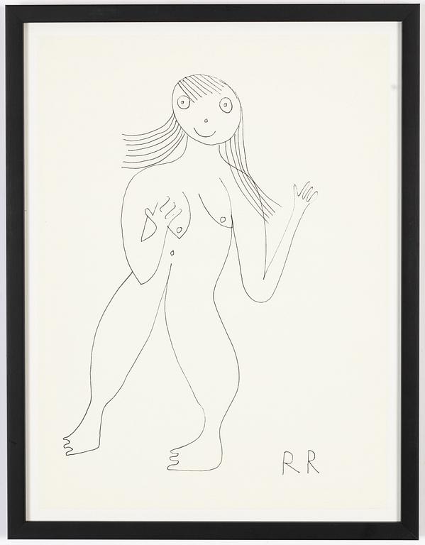 Roger Risberg, indian ink drawing, signed. Executed in 2008.