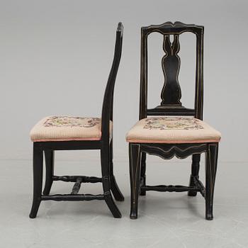 STOLAR, ett par, barockstil, 1800-tal.