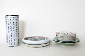 PARTI PORSLIN, 11 delar, Kina, 1800-1900-tal.