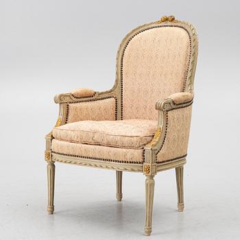 A Louis XVI style armchair, circa 1900.
