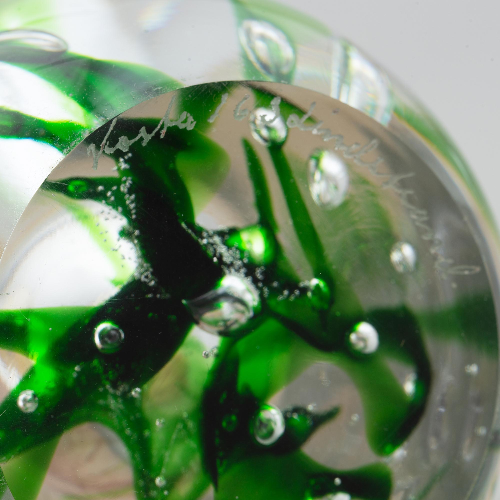 A pair of glass table lamps, Vicke Lindstrand, Kosta, signed.