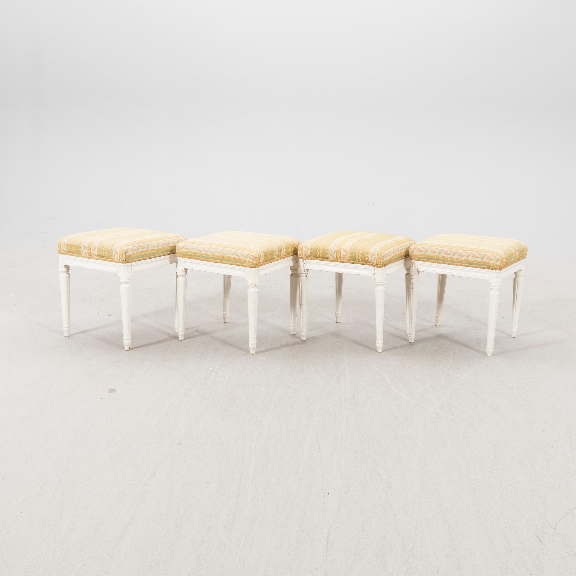 A set of four late Gustavian stolls around 1900.