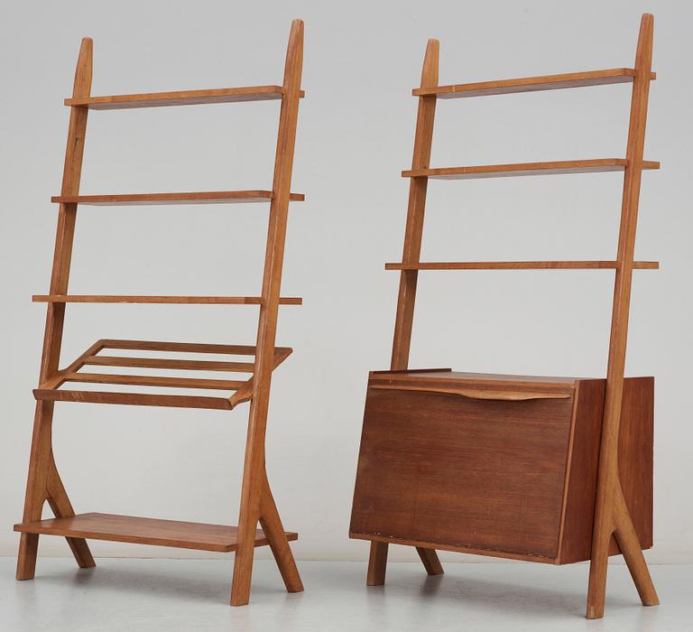 BOKHYLLOR, ett par, teak, 1950/60-tal.