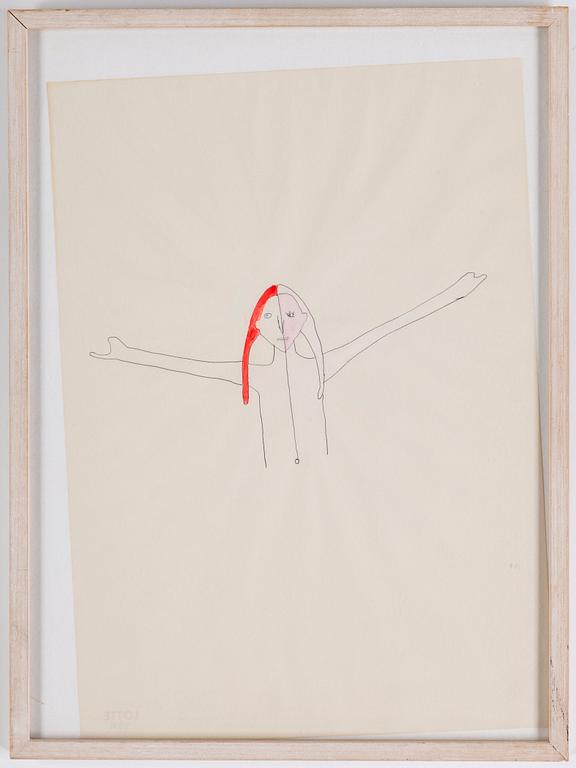 VANESSA BEECROFT, blyerts och akvarell på papper. Signerad.