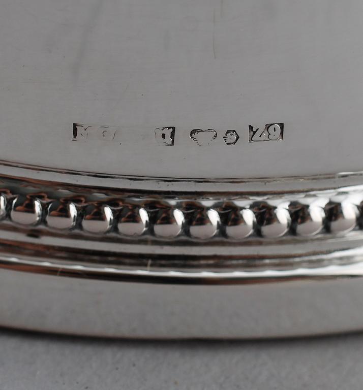 LJUSSTAKAR, 1 par, silver, MGAB, Uppsala 1974.