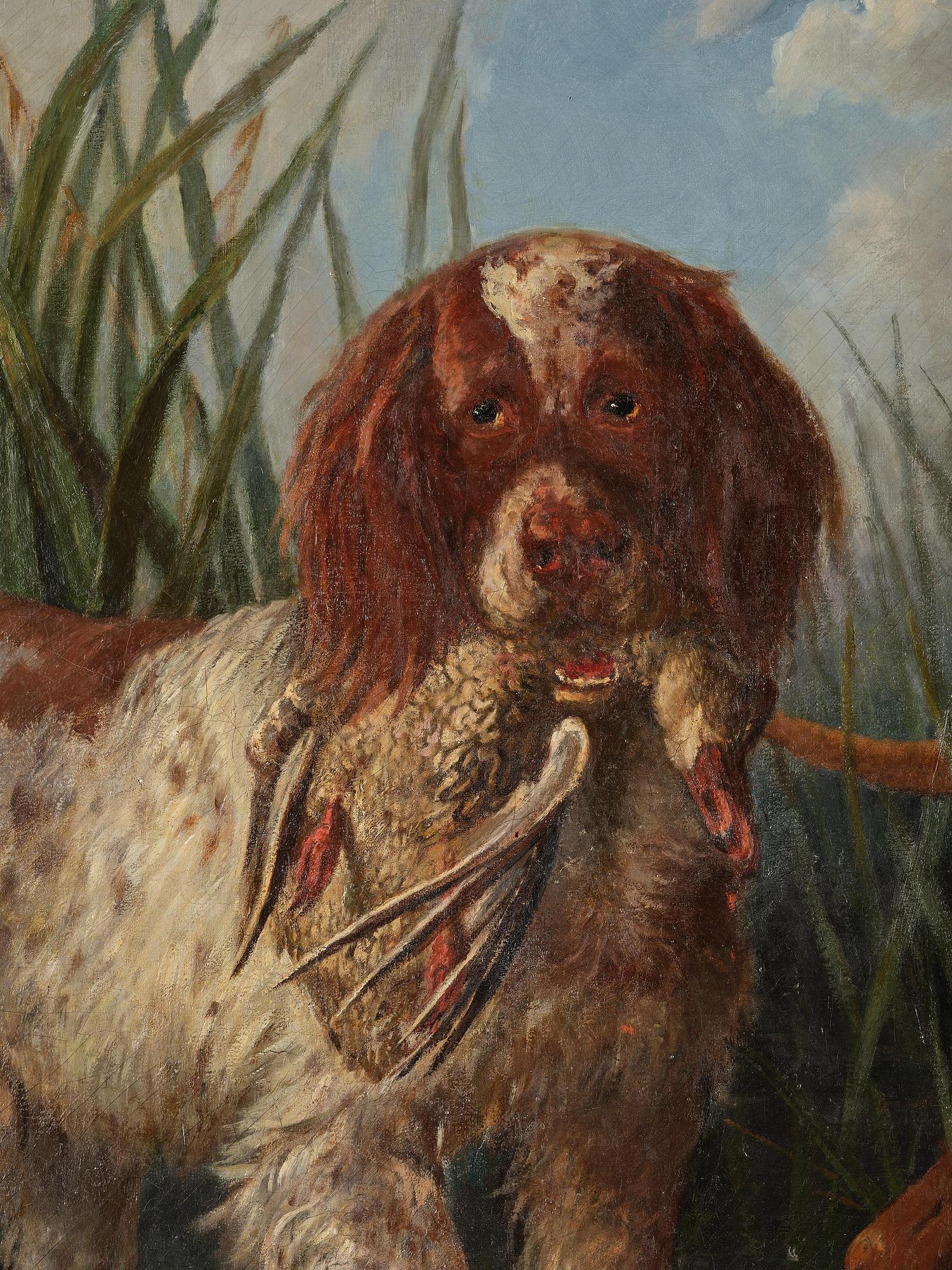 Carl Fredrik Kiörboe, Hunting dogs on duck hunting.