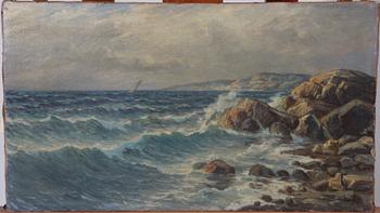 OKÄND KONSTNÄR, olja på duk. Sign Borg o dat 17.