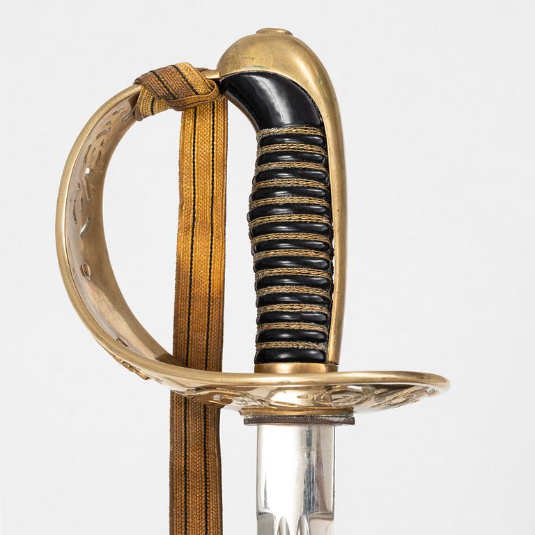 A Swedish cavalry officer's sword, 1893 pattern, with scabbard.