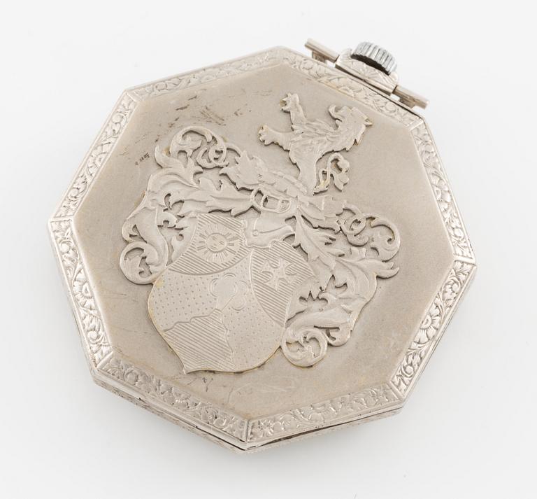 Invicta, Chronometer, pocket watch, platinum/diamonds, 43 mm.